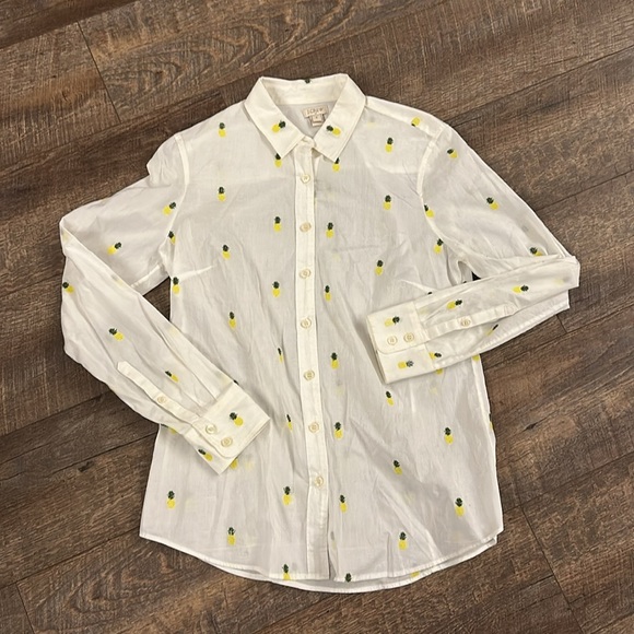 J.Crew Pineapple Button Down Blouse - Picture 8 of 13